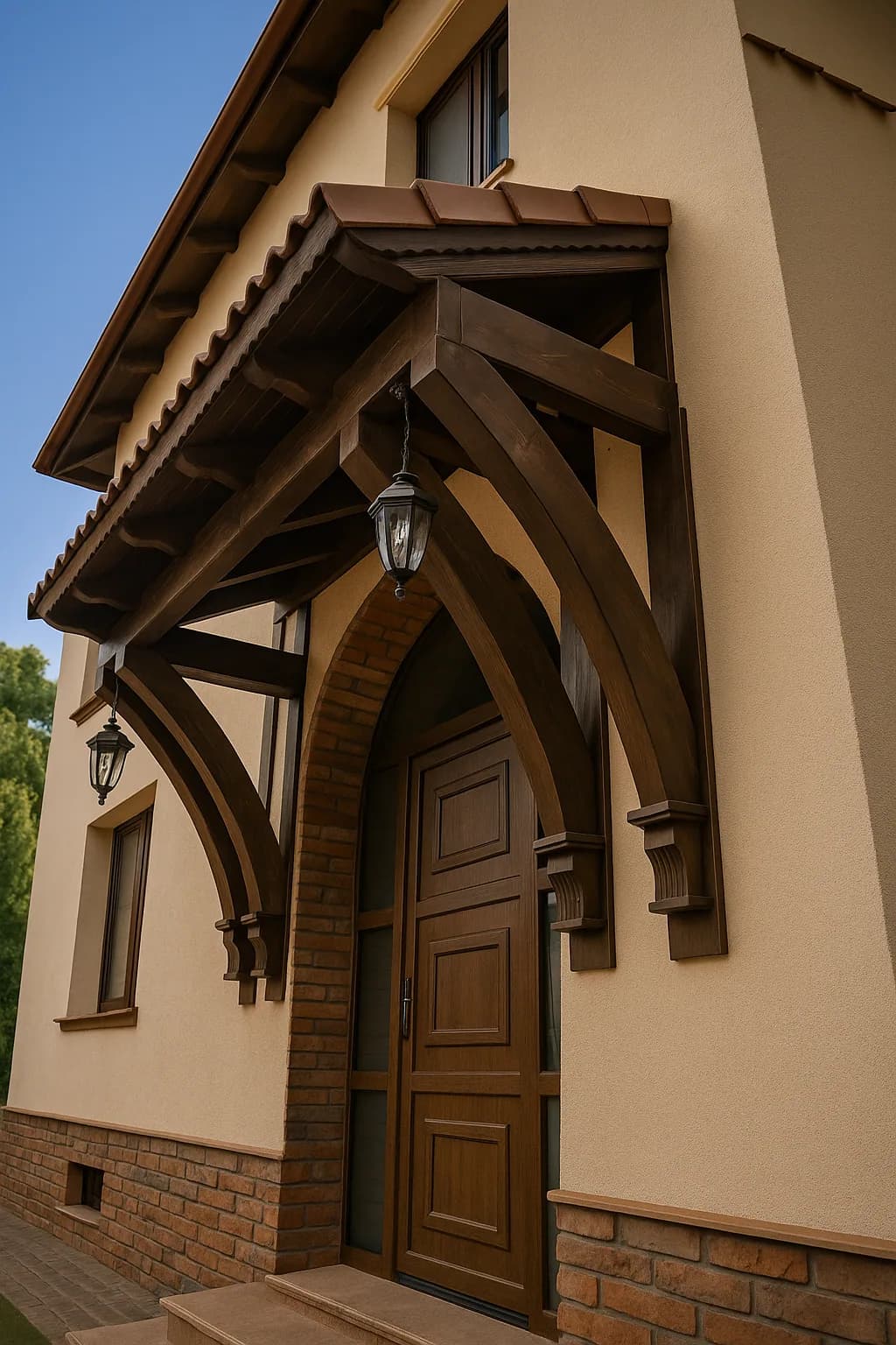 Intrare cu Detalii Arhitecturale - piesa realizata in atelier Artizan Lemn