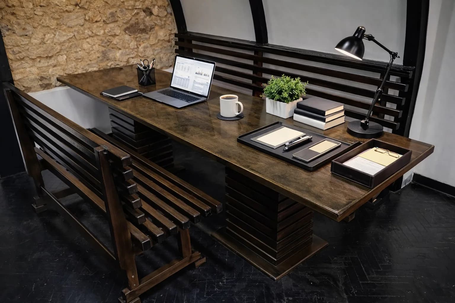 Masa cu Banci H - piesa realizata in atelier Artizan Lemn